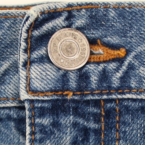 Vintage GAP Denim Skirt Light Wash Raw Hem Western Stitch100% Cotton No Stretch - Picture 8 of 12